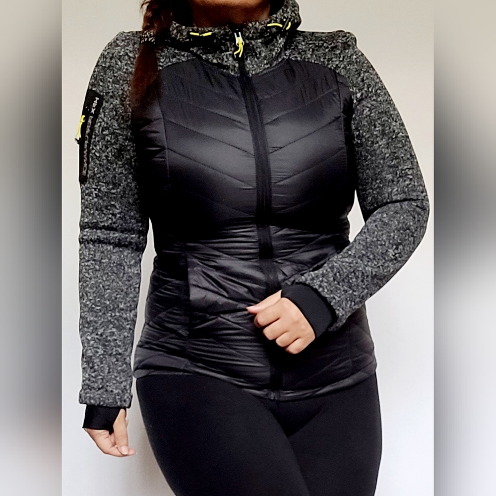 Hfx Performance Mixed Media Active Jacket Knit Sl… - image 5